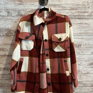 Plaid Button-Up Jacket